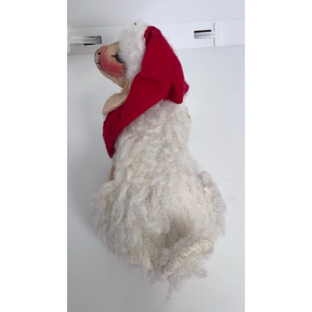Vintage 1992 Annalee Christmas Lamb Sheep Santa Hat Bell USA - Picture 3 of 9